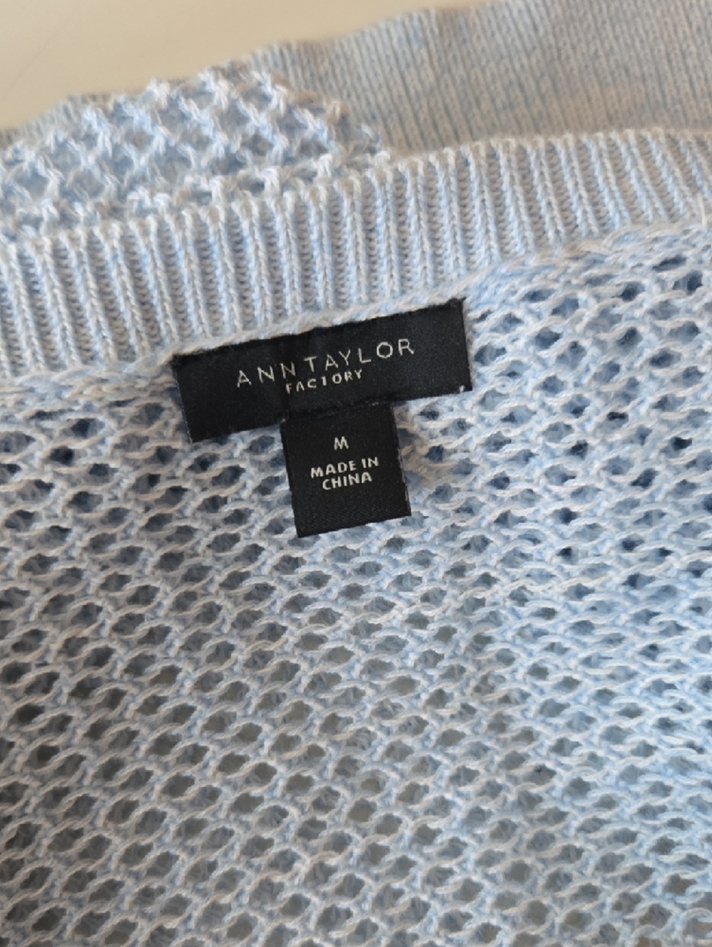 Ann Taylor Factory Light Blue Open-Knit Cardigan - Picture 4 of 5